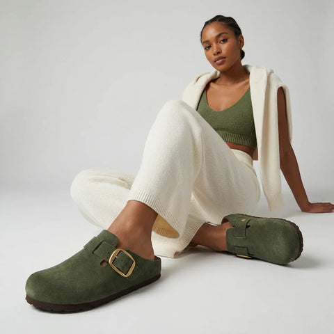 Rusty Leather Clogs